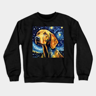 Redbone Dog Portrait in Van Gogh Style Crewneck Sweatshirt